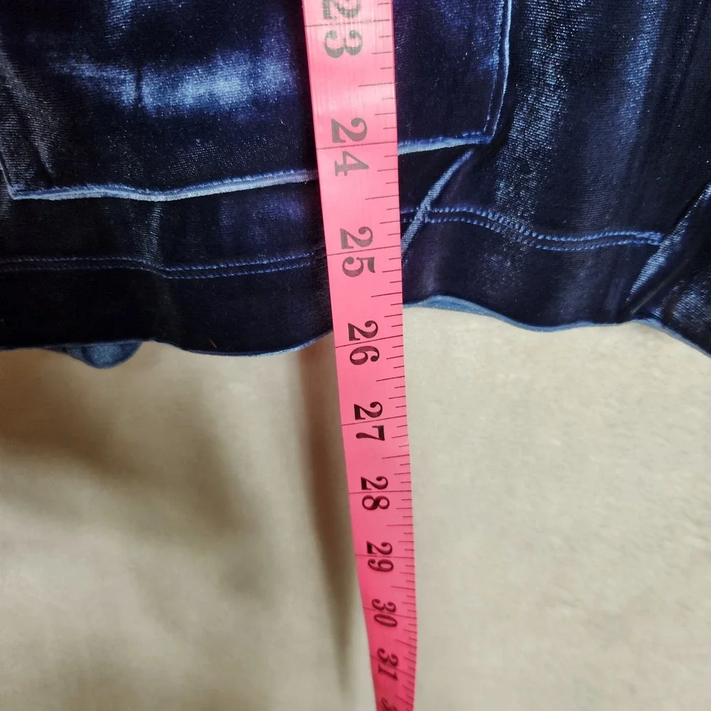 Lauren Ralph Lauren Blue Velvet Pajama Set L Long Sleeve Top Pants